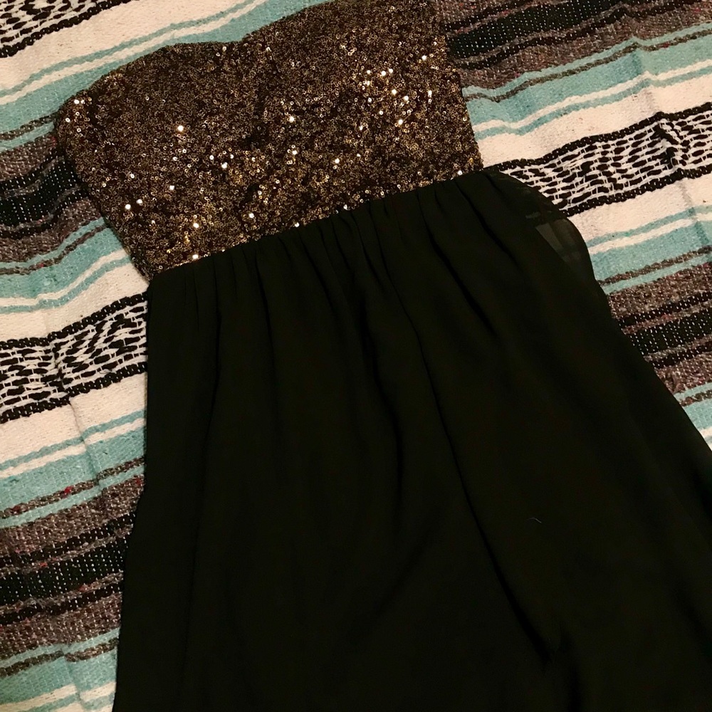 High/Low boutique sequin strapless dress